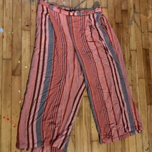 American eagle elastic waist pull on wide leg striped pants